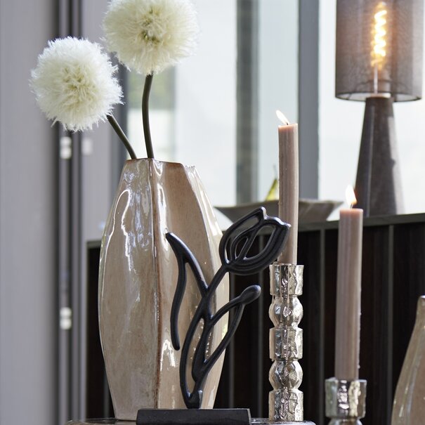 Light en Living Vaas deco 25,5x21,5x42,5 cm CHIADO  glans beige