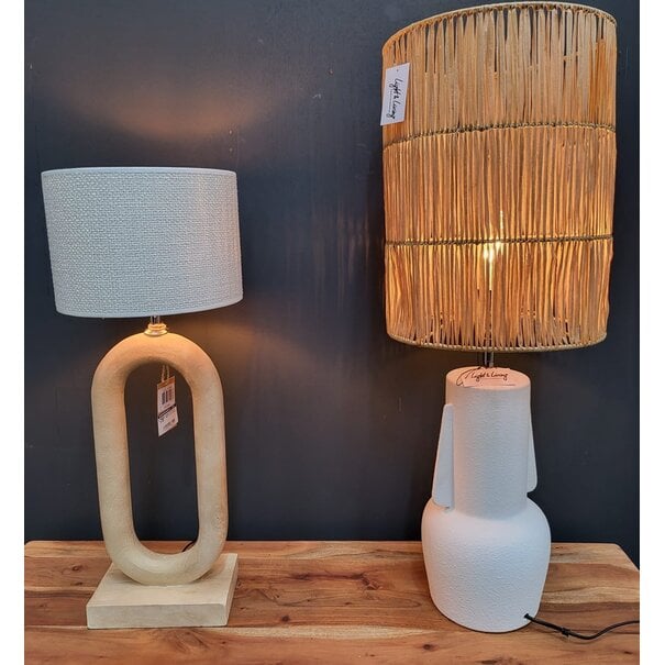 Light en Living Kap cilinder 30-30-40 cm LANZANO raffia  naturel