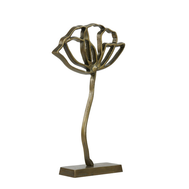 Light en Living Ornament op voet 28x8,5x45 cm PAPAVERU antique brons