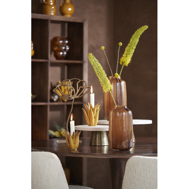 Light en Living Ornament op voet 28x8,5x45 cm PAPAVERU antique brons