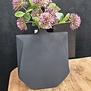 Vaas deco 27,5x7x32,5 cm MAKAHA mat zwart