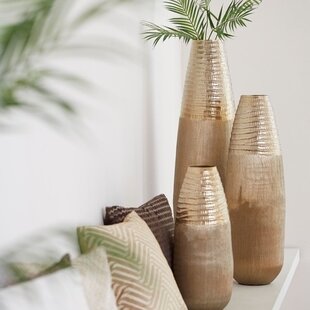 Vaas deco Ø20x51 cm MAZAN goud