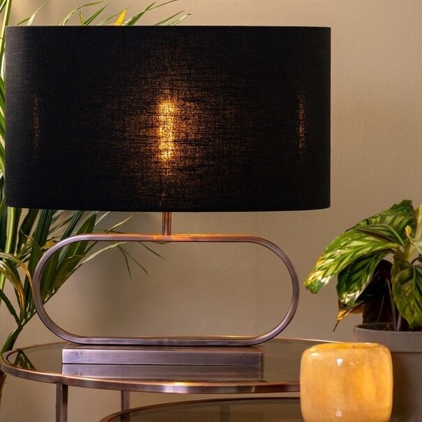 Light en Living Lampenkap ovaal recht Livigno zwart - diverse maten