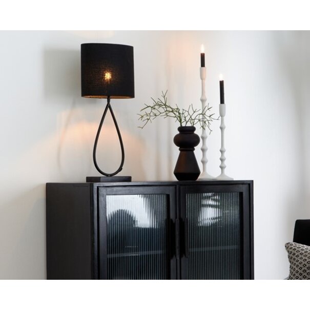 Light en Living Lampenkap ovaal recht Livigno zwart - diverse maten