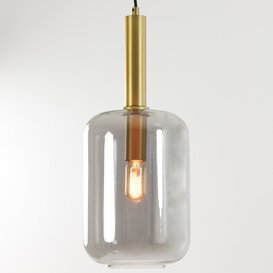 Hanglamp LEKAR Antiek Brons & Smoke Glas