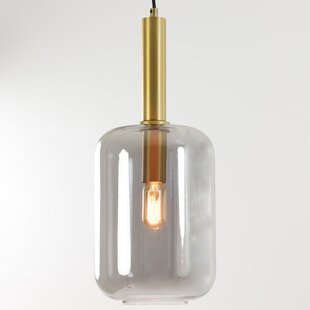Hanglamp Ø22x52 cm LEKAR antiek  brons+smoke glas