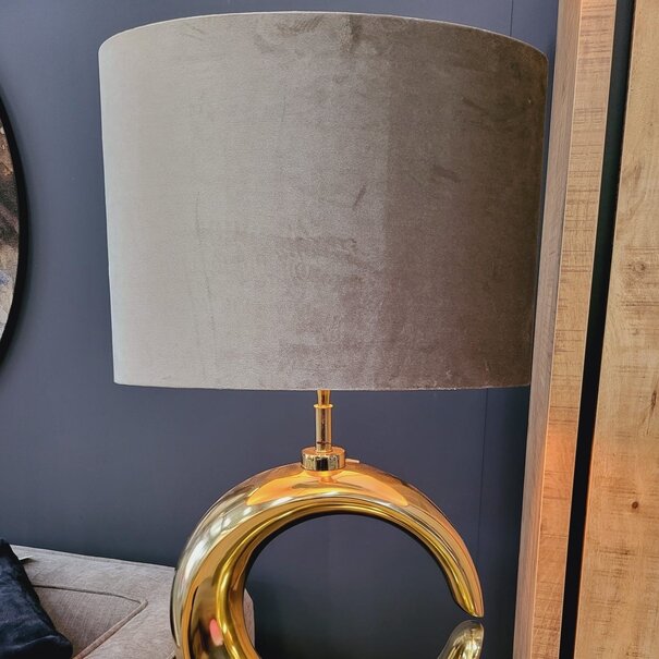 Light en Living Lampenkap ovaal recht smal ZINC taupe - diverse afmetingen