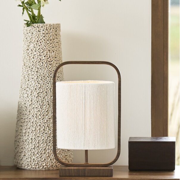 Light en Living Tafellamp 22,5x15x37,5 cm LECCE donkerbruin + touw naturel