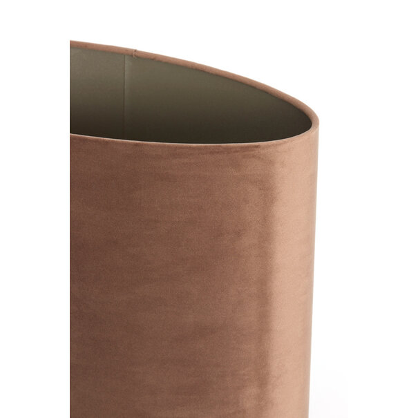 Light en Living Kap ovaal recht smal 38x17,5x28 cm VELOURS chocolade bruin