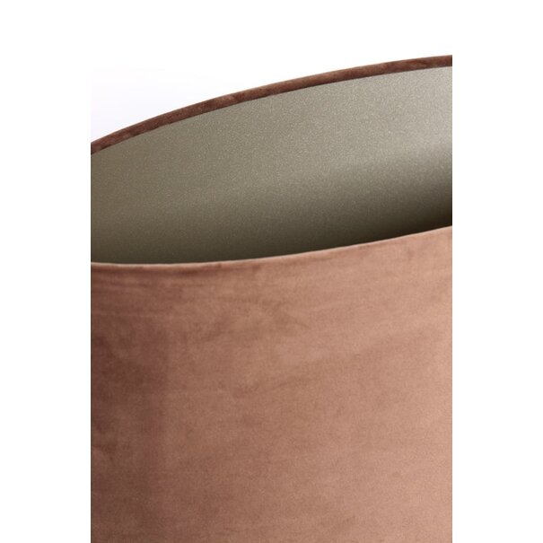 Light en Living Kap ovaal recht smal 38x17,5x28 cm VELOURS chocolade bruin