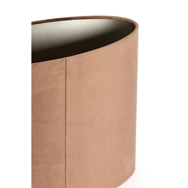 Light en Living Kap ovaal recht smal 38x17,5x28 cm VELOURS chocolade bruin