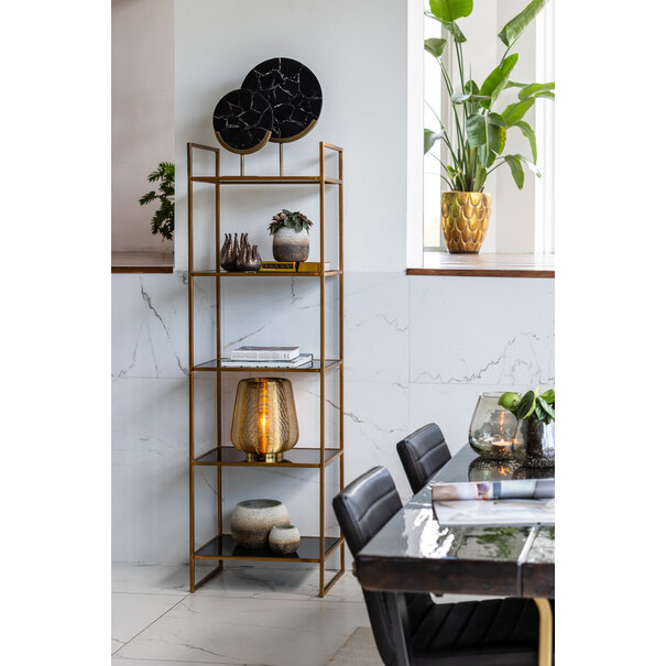 Light en Living Ornament op voet 25x10x35 cm GOUYA  zwart agaat+antiek brons