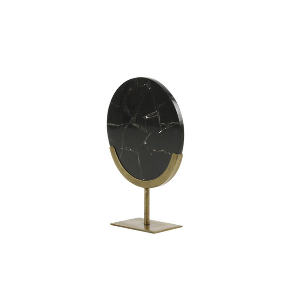 Light en Living Ornament op voet 25x10x35 cm GOUYA  zwart agaat+antiek brons
