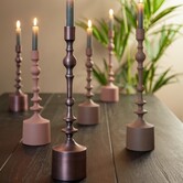 Kandelaar Ø10x42 cm SHEVA mat antiek  koper