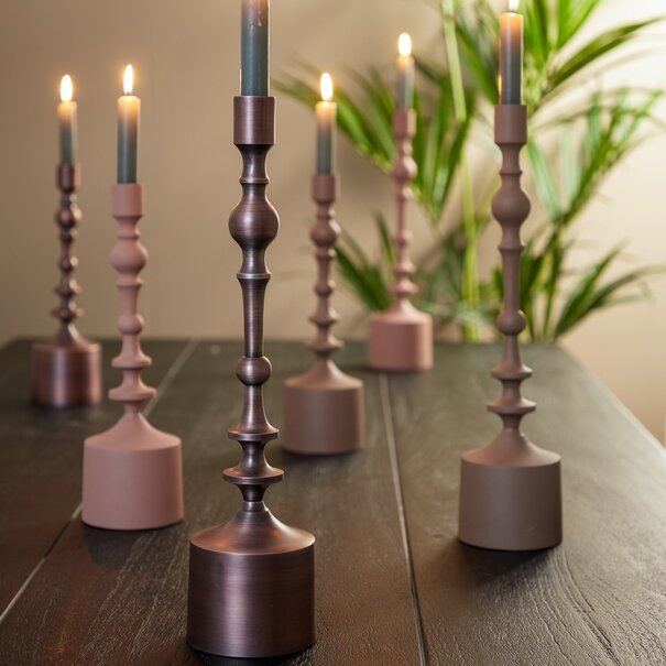 Light en Living Kandelaar Ø10x42 cm SHEVA mat antiek  koper