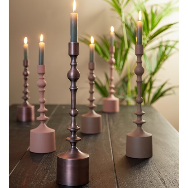 Light en Living Kandelaar Ø10x42 cm SHEVA mat antiek  koper