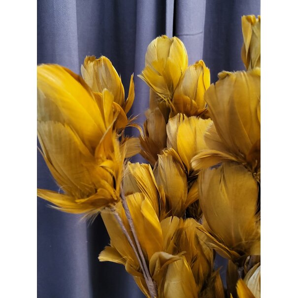 Light en Living Ornament 6 bloemen 90 cm TULIP  okergeel