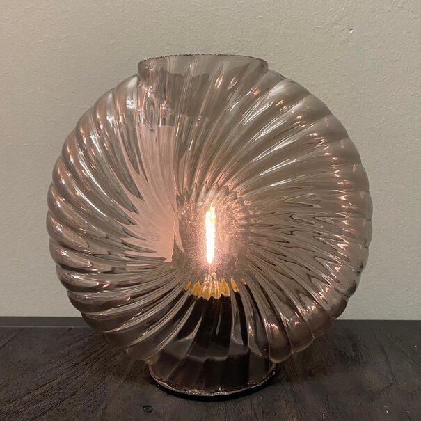 Light en Living Tafellamp LED MILADO  glas zand - 16,5 x 7 x 16,5 cm