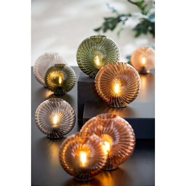 Light en Living Tafellamp LED MILADO  glas zand - 16,5 x 7 x 16,5 cm
