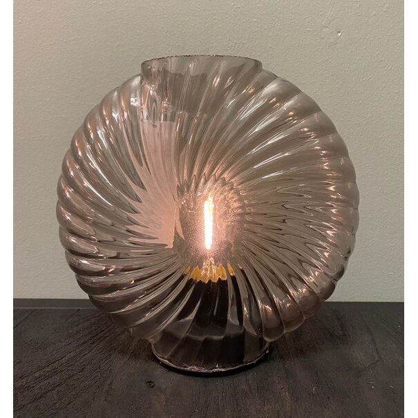 Light en Living Tafellamp LED MILADO  glas zand - 16,5 x 7 x 16,5 cm