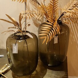 Vaas Ø25x35 cm KEIRA glas grijs