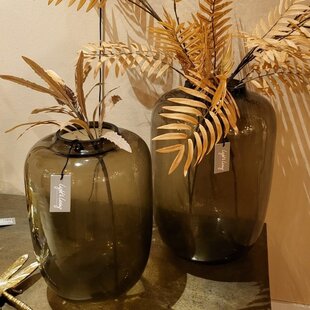 Vaas Ø25x35 cm KEIRA glas grijs