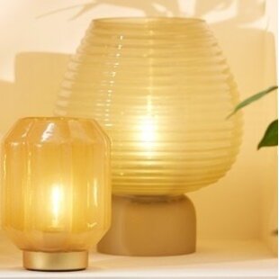 Tafellamp LED Ø22x27 cm ALENNA glas groen grijs