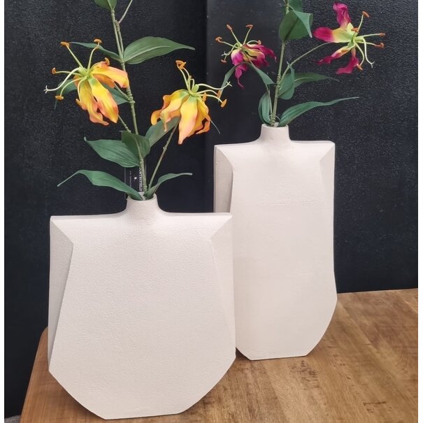 Light en Living Vaas deco 27,5x7x32,5 cm MAKAHA crème
