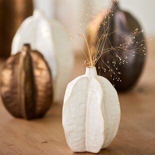 Vaas deco AKOSI keramiek  mat koper Ø12,5x20 cm