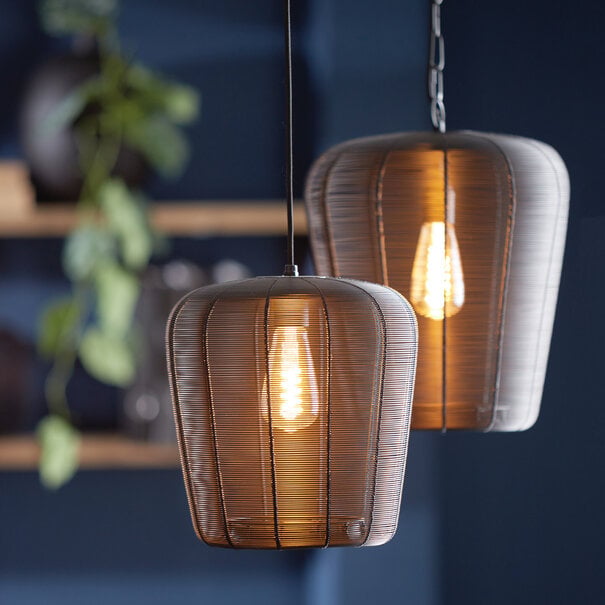 Light en Living Hanglamp Adeta in zwart of goud - Stijlvolle draadlamp in diverse maten