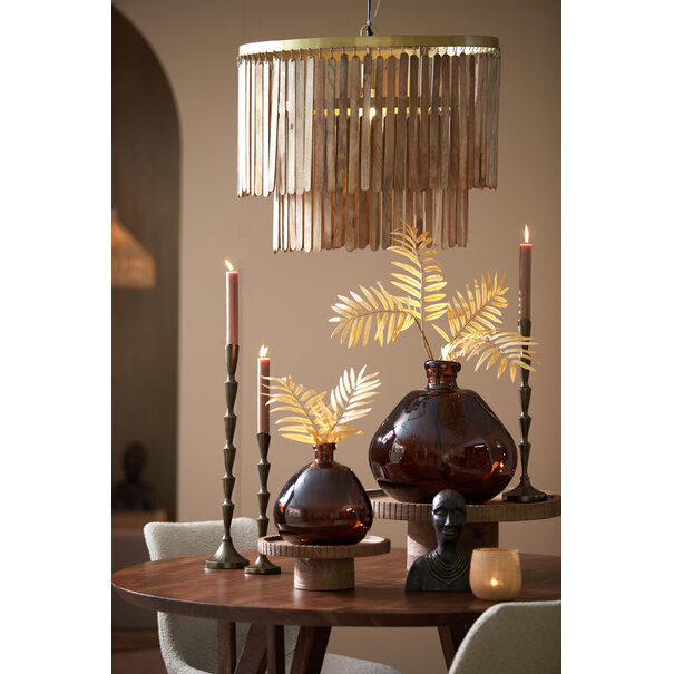 Light en Living Vaas Selores glas - Groen, bruin of bruin - zand