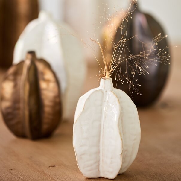 Light en Living Vaas deco AKOSI keramiek  wit - Diverse afmetingen