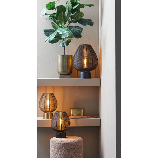 Light en Living Tafellamp Suneko zwart - Ø 35 x 46 cm