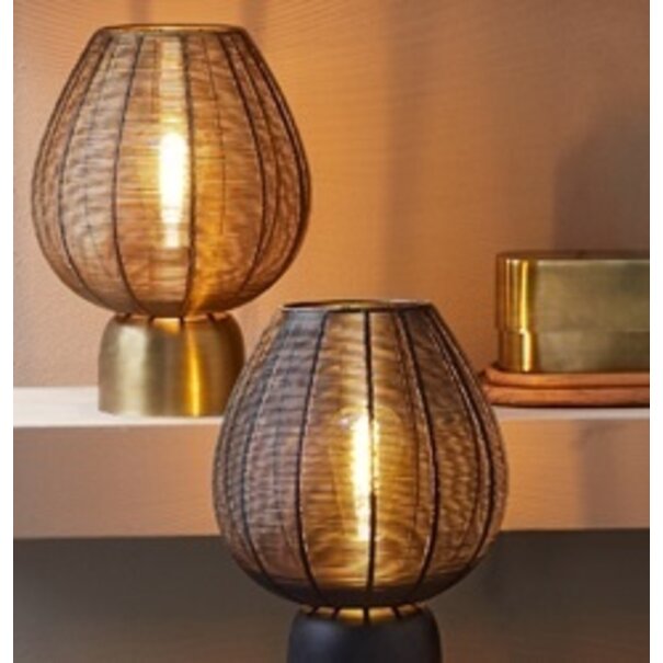 Light en Living Tafellamp Suneko zwart - Ø 35 x 46 cm