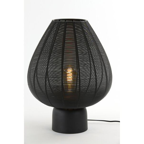 Light en Living Tafellamp Suneko zwart - Ø 35 x 46 cm