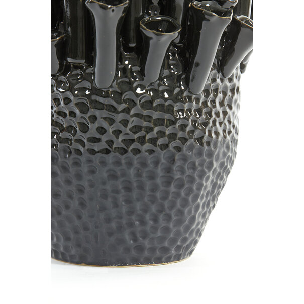 Light en Living Vaas deco Ø29x33 cm KYRAL keramiek mat zwart-glans zwart