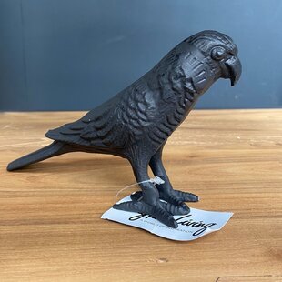 Ornament 19x5x11 cm BIRD zwart