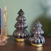 Tafellamp LED Ø12x18 cm TREE glas glans  donker bruin