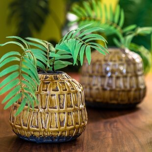 Vaas deco Ø25x21,5 cm MENZO keramiek  oker