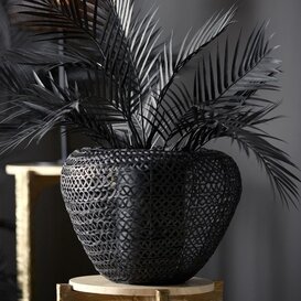 Vaas deco Ø35x27 cm FINOU mat zwart