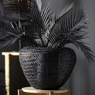 Vaas deco Ø35x27 cm FINOU mat zwart