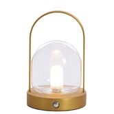 Yeremi Tafellamp LED Ø12×19 cm glas helder + brons