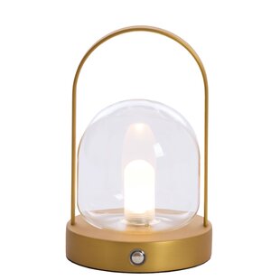 Yeremi Tafellamp LED Ø12×19 cm glas helder + brons