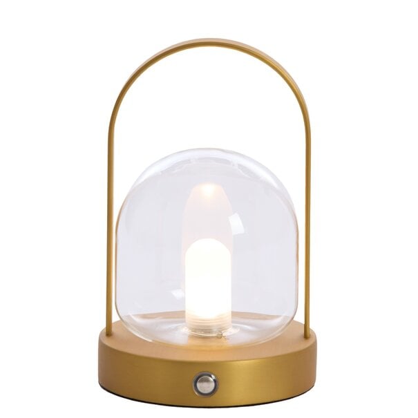 Light en Living Yeremi Tafellamp LED Ø12×19 cm glas helder + brons