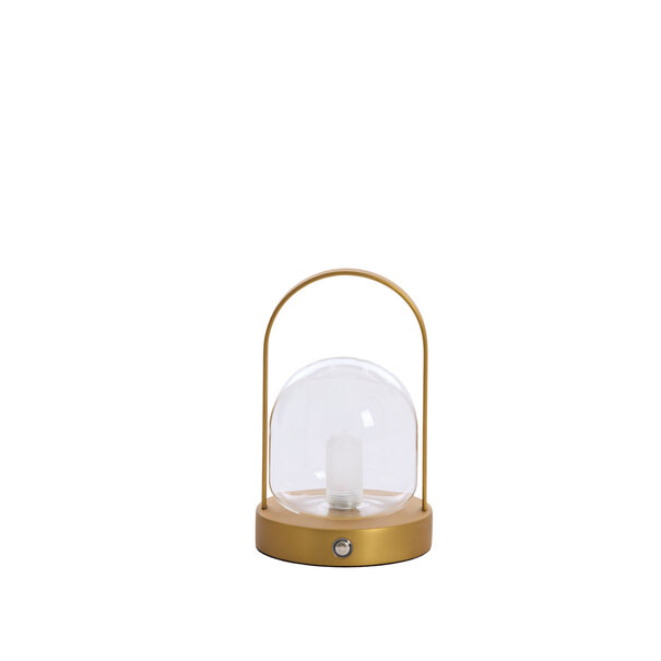 Light en Living Yeremi Tafellamp LED Ø12×19 cm glas helder + brons