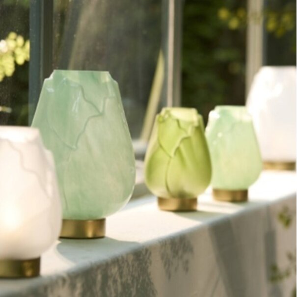 Light en Living Tafellamp Ginny LED op batterij mintgroen goud 27 cm