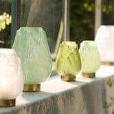 Tafellamp Ginny LED op batterij mintgroen goud 19,5 cm