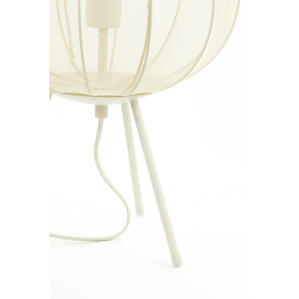 Light en Living Tafellamp PLUMERIA Zand Ø34x60 cm - Sfeervolle Verlichting