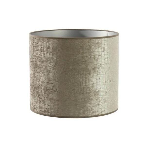Light en Living Lampenkap Cilinder Chelsea Fluweel Zilver 35-35-30 cm
