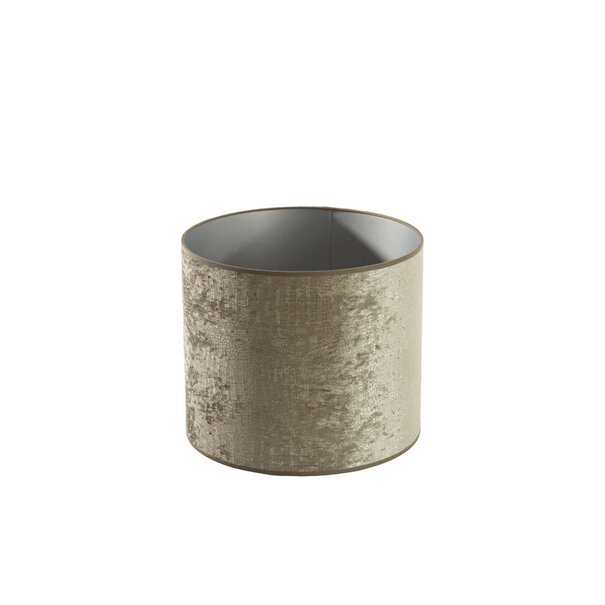 Light en Living Lampenkap Cilinder Chelsea Fluweel Zilver 35-35-30 cm